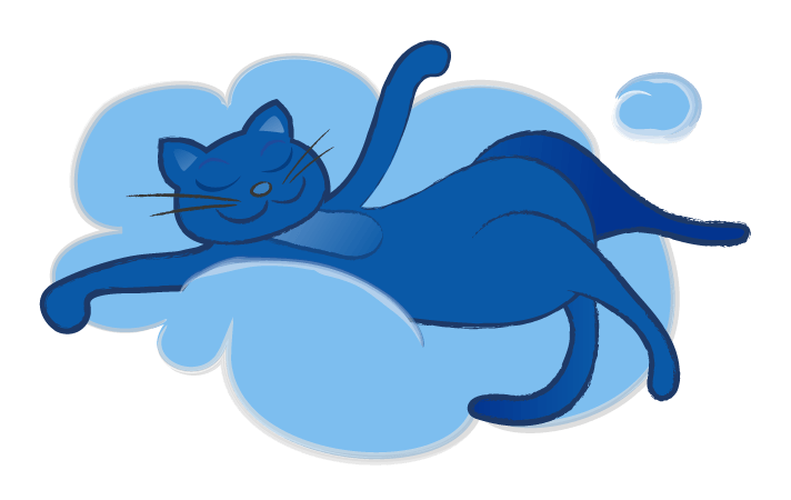 kissa uneksii chagallin sinisenä